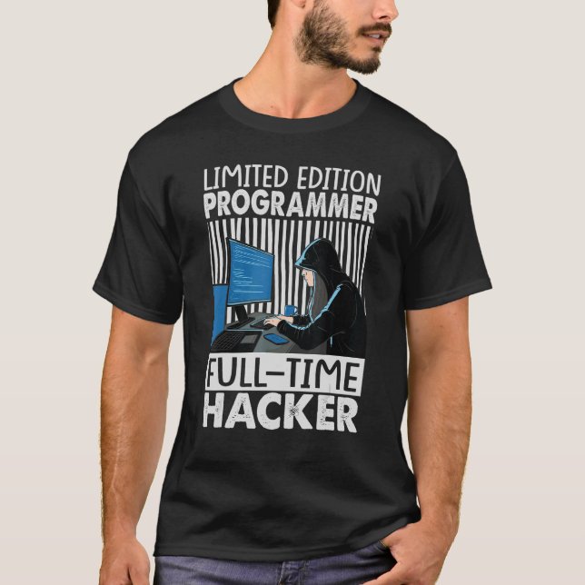 Camiseta Hacker de Tempo do Cheio do Programador (Frente)