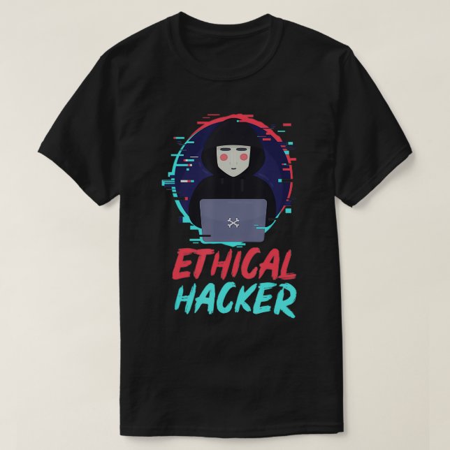 Camiseta Hacker Ético Hackeando Codi de Segurança Cibernéti (Frente do Design)