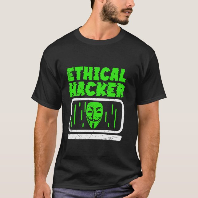 Camiseta Hacker Ético Hackeando Computador Hackeado Hacker (Frente)