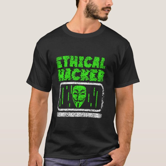Camiseta Hacker Ético Hackeando Computador Hackeado Hacker (Frente)