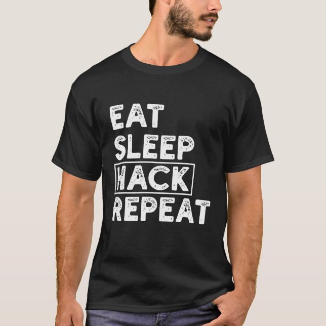 Camiseta Hacker Hacker Hacker Hacker Hacking (Frente)