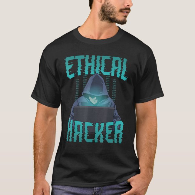 Camiseta Hackin de computador de TI com segurança cibernéti (Frente)