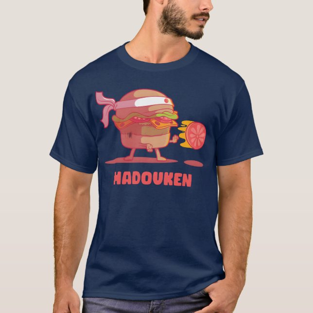 Camiseta Hadouken Burger Street Fightomato in Fast Food fun (Frente)