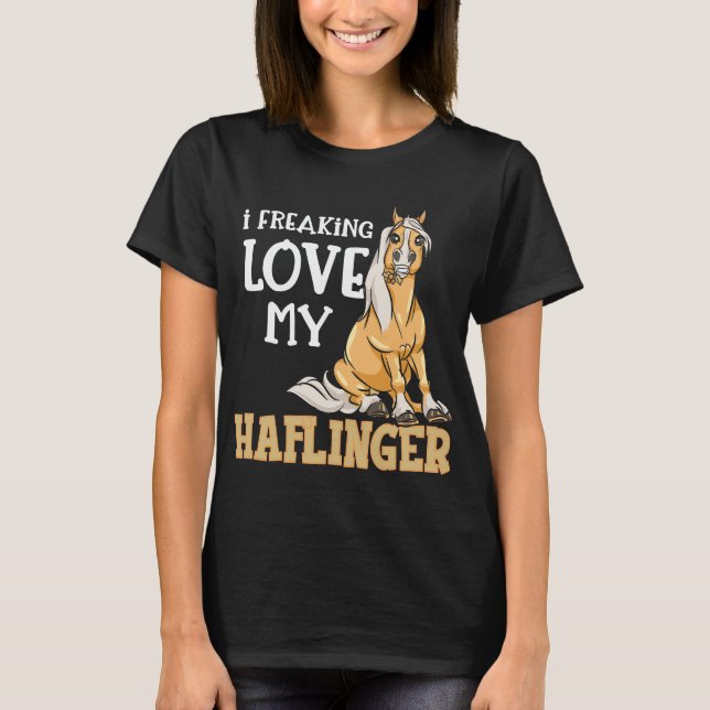 Camiseta Haflinger Horses Garota Eu Adoro (Frente)