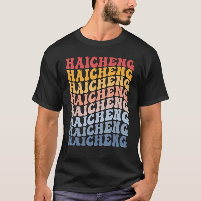 Camiseta Haicheng City Groovy Retro (Frente)