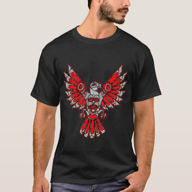 Camiseta Haida Indian Thunderbird Stone Totem Tatuagem © (Frente)