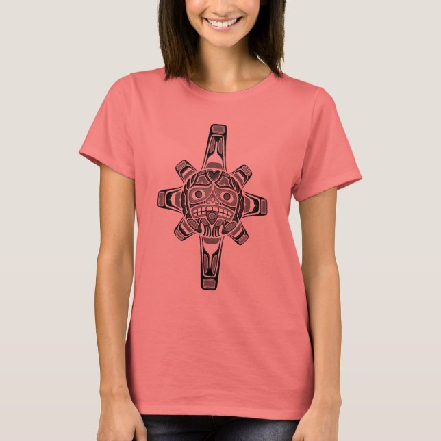 Camiseta Haida Sun Mask, cinzas (Frente)