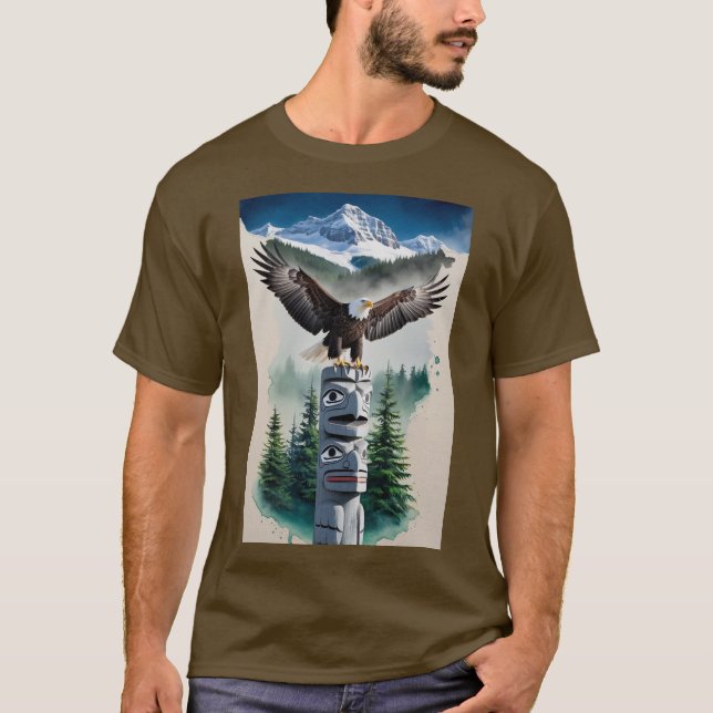 Camiseta Haida Totem e águia careca (Frente)