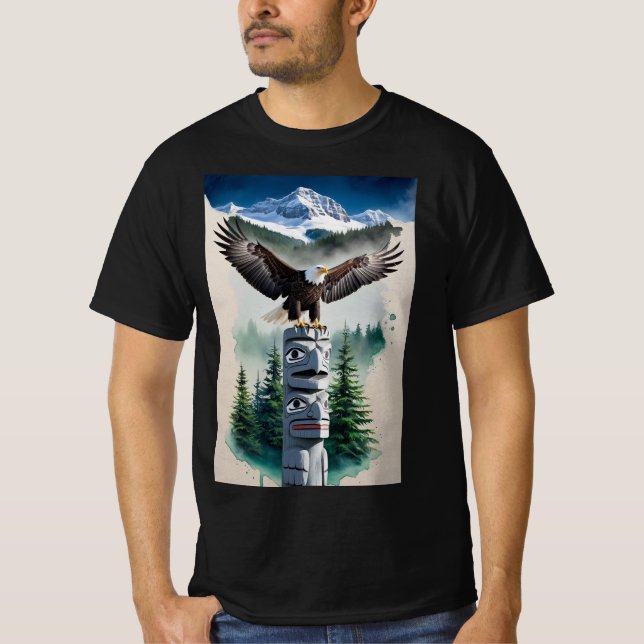 Camiseta Haida Totem e águia careca (Frente)