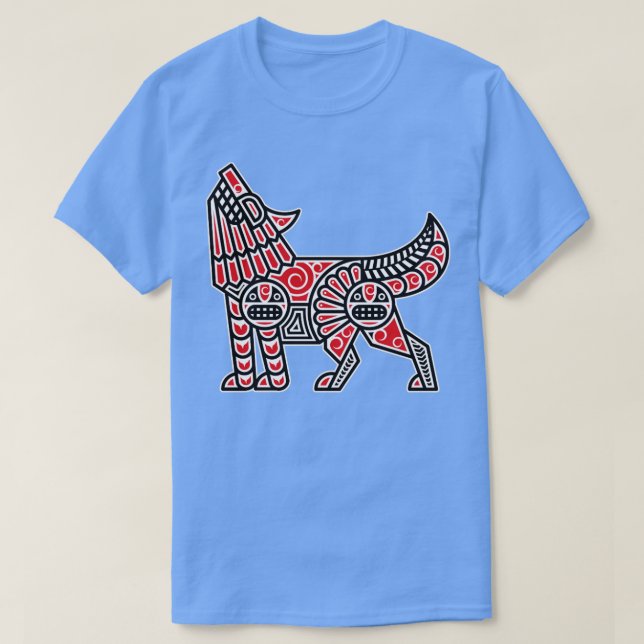 Camiseta Haida Wolf American Indian Native America Indigeno (Frente do Design)