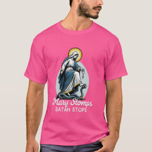 Camiseta Hail Mary Tread Sobre Nossa Senhora Estompando Cob