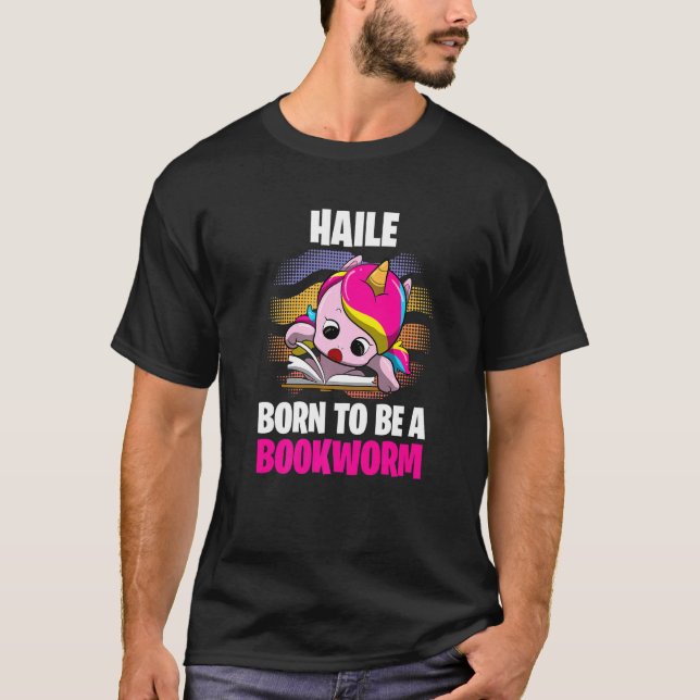 Camiseta Haile Nascer Para Ser Um Bookworm Personalizado (Frente)