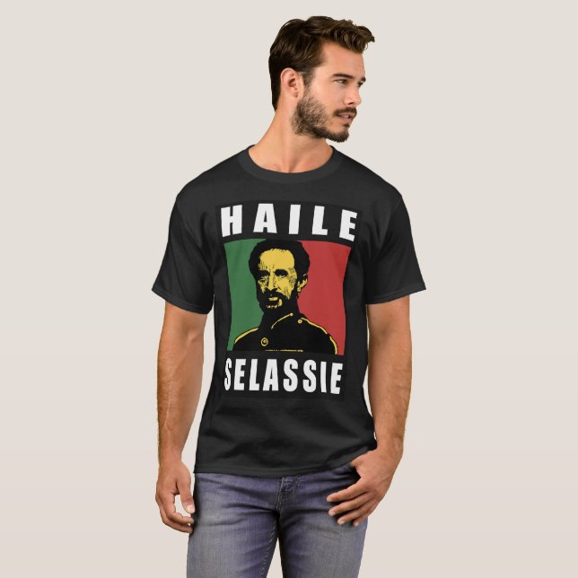 Camiseta Haile Selassie Emperor - reggae Shirt - (Frente Completa)