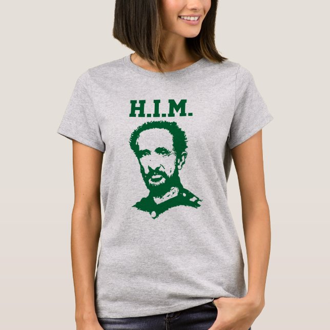 Camiseta Haile Selassie - H_._I_._M. Rei - reggae Rasta (Frente)