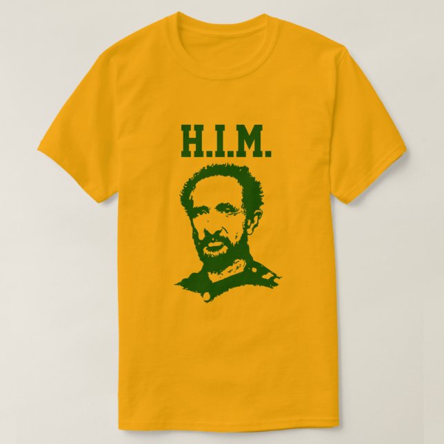 Camiseta Haile Selassie - H_._I_._M. Rei - reggae Rasta (Frente do Design)