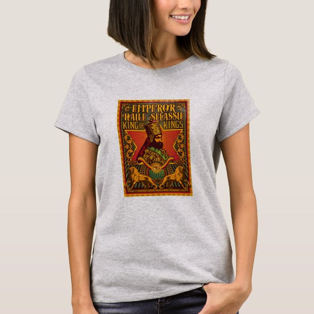 Camiseta Haile Selassie I HIM Jah Rastafari Rasta Jah Bless (Frente)