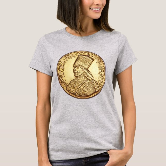 Camiseta Haile Selassie império of Ethiopia Rasta Girl (Frente)