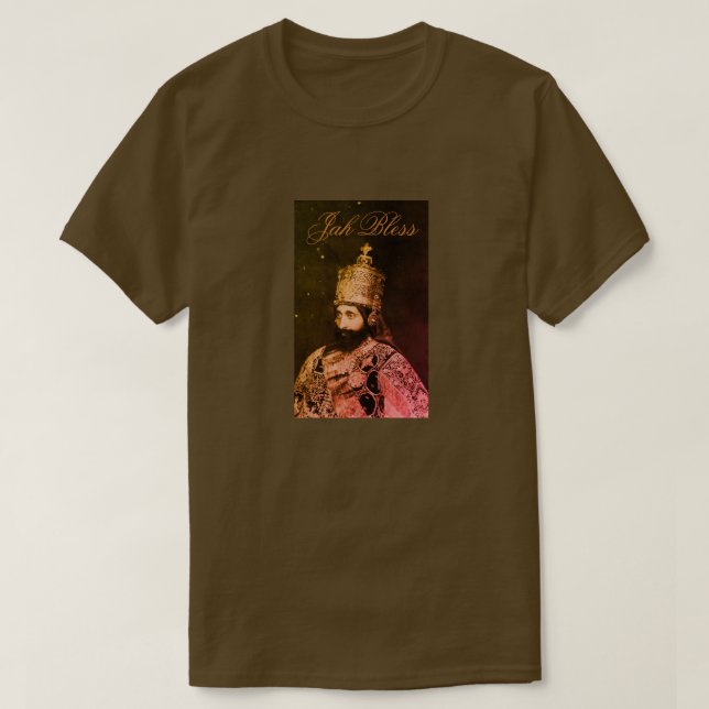 Camiseta Haile Selassie Jah Rastafari Rasta Reggae INI Love (Frente do Design)
