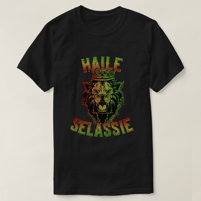 Camiseta Haile Selassie Jah Rastafari Reggae (Frente do Design)