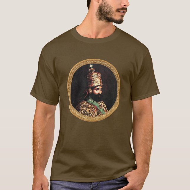 Camiseta Haile Selassie - Jah Rastafari reggae Roots Shirt (Frente)