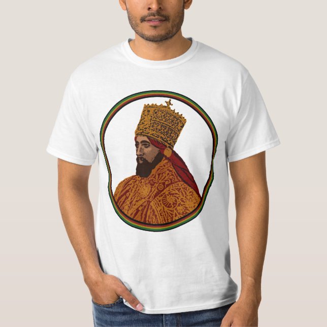 Camiseta Haile Selassie mim coroação de Rastafari (Frente)