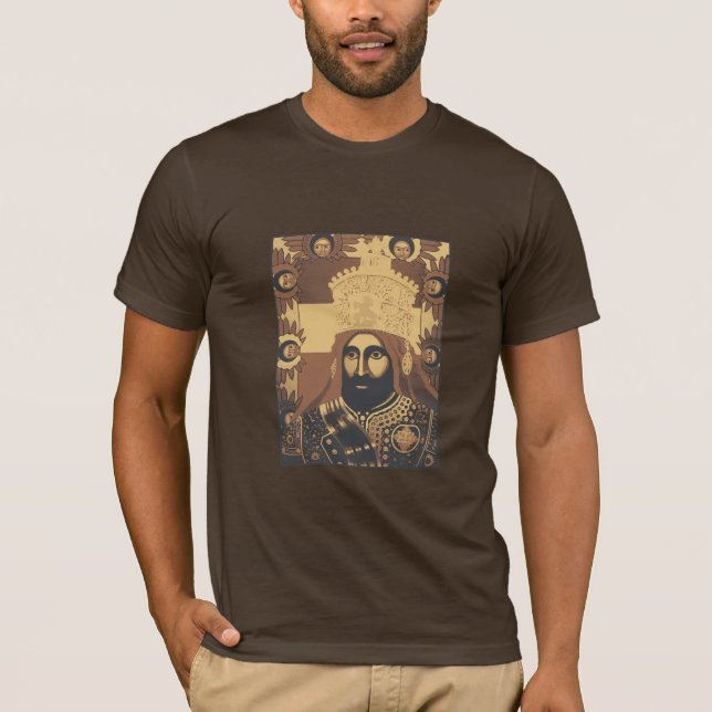 Camiseta Haile Selassie Modern Art Shirt Jah Rastafari Root (Frente)