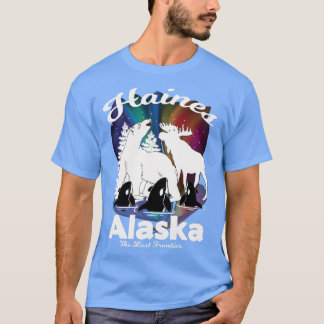 Camiseta Haines Alaska Aurora Borealis Bear Orca Moose Swea