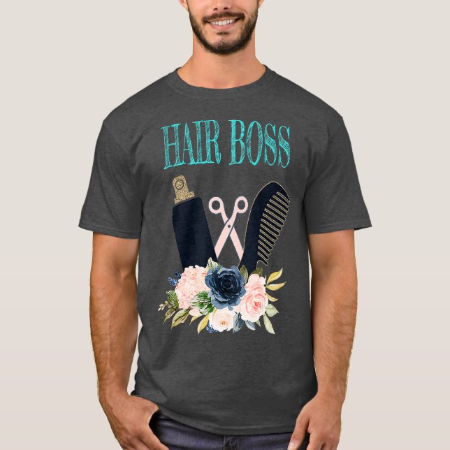 Camiseta Hair Boss T shirt Hairstylist Hairdresser Gift (Frente)