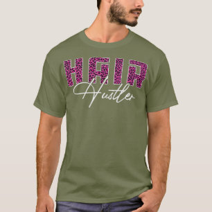 Camiseta Hair Hustler Pink Leopardo Funny Hairstylist