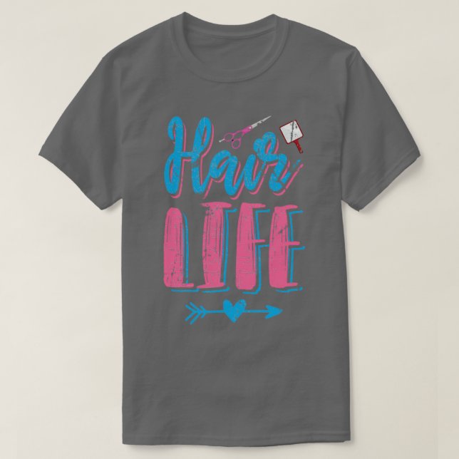 Camiseta Hair Life Hairstylist Design (Frente do Design)