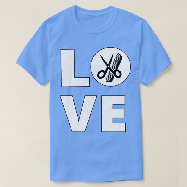 Camiseta Hair Life Hairstylist Love Hairdresser Tesoura Gi (Frente do Design)