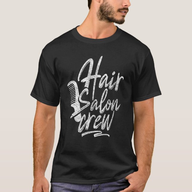 Camiseta Hair Salon Team Hairdresser Barber Hairstylist Hai (Frente)