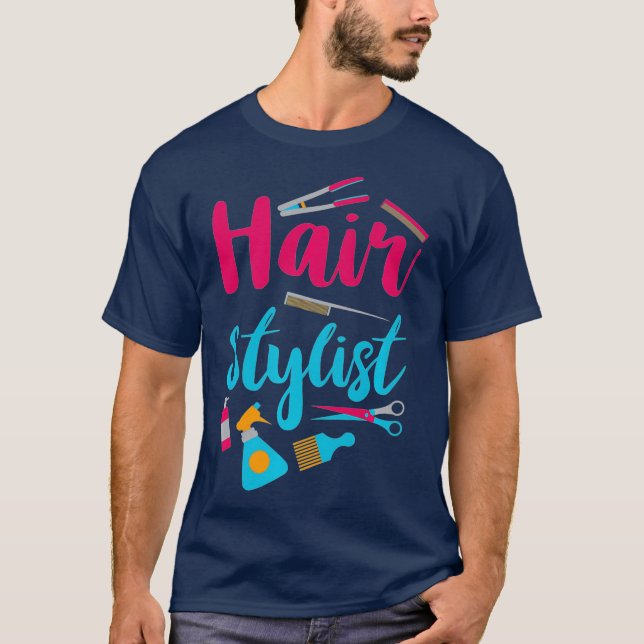Camiseta Hair Stylist Cute Hair Salon Styling (Frente)