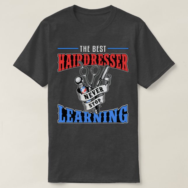 Camiseta Hairdresser Hair Stylist Tesoura Haircut Gift Ide (Frente do Design)