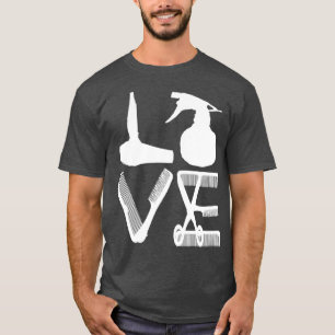 Camiseta Hairdresser Love Hairdryer Scissor Barber Hair Br