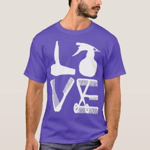 Camiseta Hairdresser Love Hairdryer Scissor Barber Hair Br
