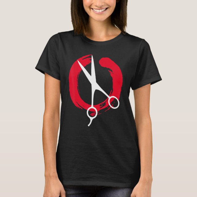Camiseta Hairdresser Love Hairdryer Scissor Barber Hair Br (Frente)