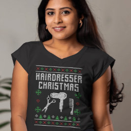Camiseta Hairdresser Ugly Christmas Sweater Style