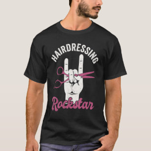 Camiseta Hairdressing rockstar, funny hair stylist, retro h