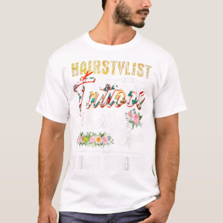 Camiseta Hairstylist Com Tatuagens Olhos Bonito E Espessura