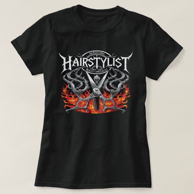 Camiseta Hairstylist Professional Beauty Specialist Wear  (Frente do Design)