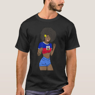 Camiseta Haiti: Bandeira do Amor Orgulhosa Mulher Princesa 