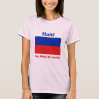 Camiseta Haiti Bandeira + Mapa + Texto