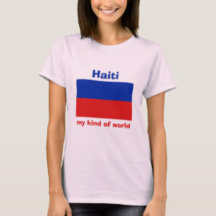 Camiseta Haiti Bandeira + Mapa + Texto