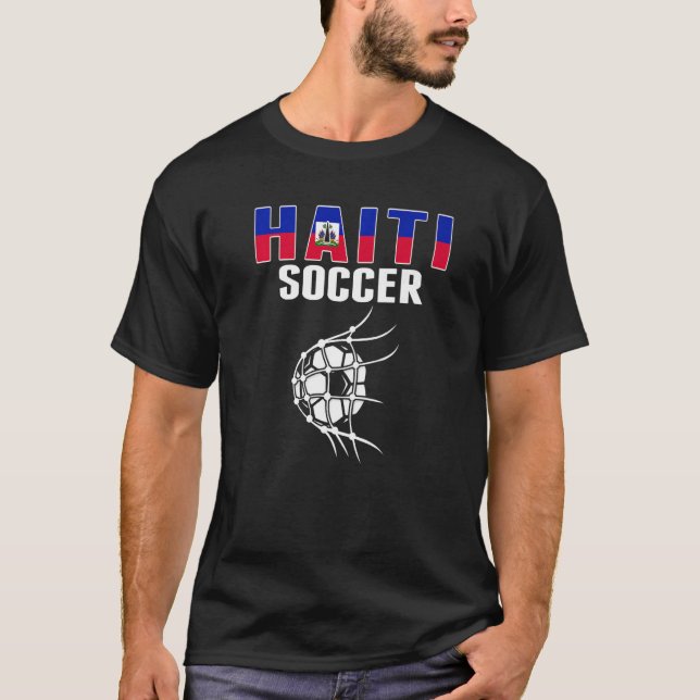 Camiseta Haiti: Bola de Futebol no Net Goal Haiti Su (Frente)