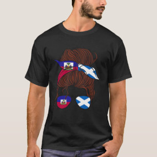 Camiseta Haiti e Escócia Mix Half Haitiano metade escocesa