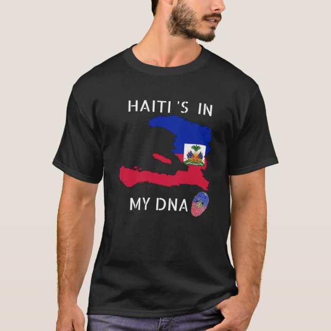 Camiseta Haiti está no meu DNA Dia de Bandeira Haitiano Org (Frente)