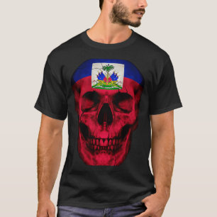 Camiseta Haiti Flag Skull Haitian Roots Orud Patriótico