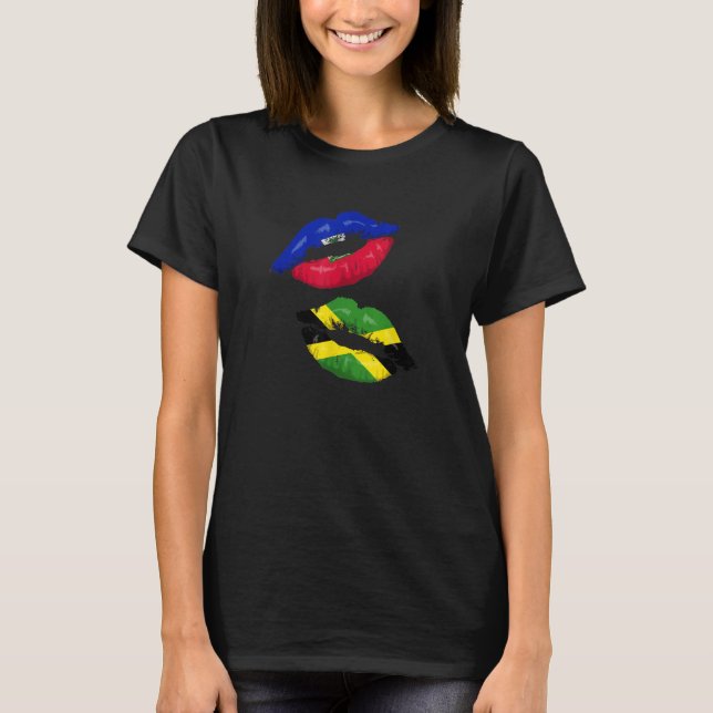 Camiseta Haiti Haitian America Jamaica Caribbean Combo Mixe (Frente)