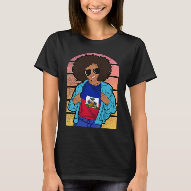 Camiseta Haiti Haitian Flag Day Creole Proud Woman Happy Ay (Frente)